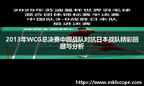2013年WCG总决赛中国战队对抗日本战队精彩回顾与分析